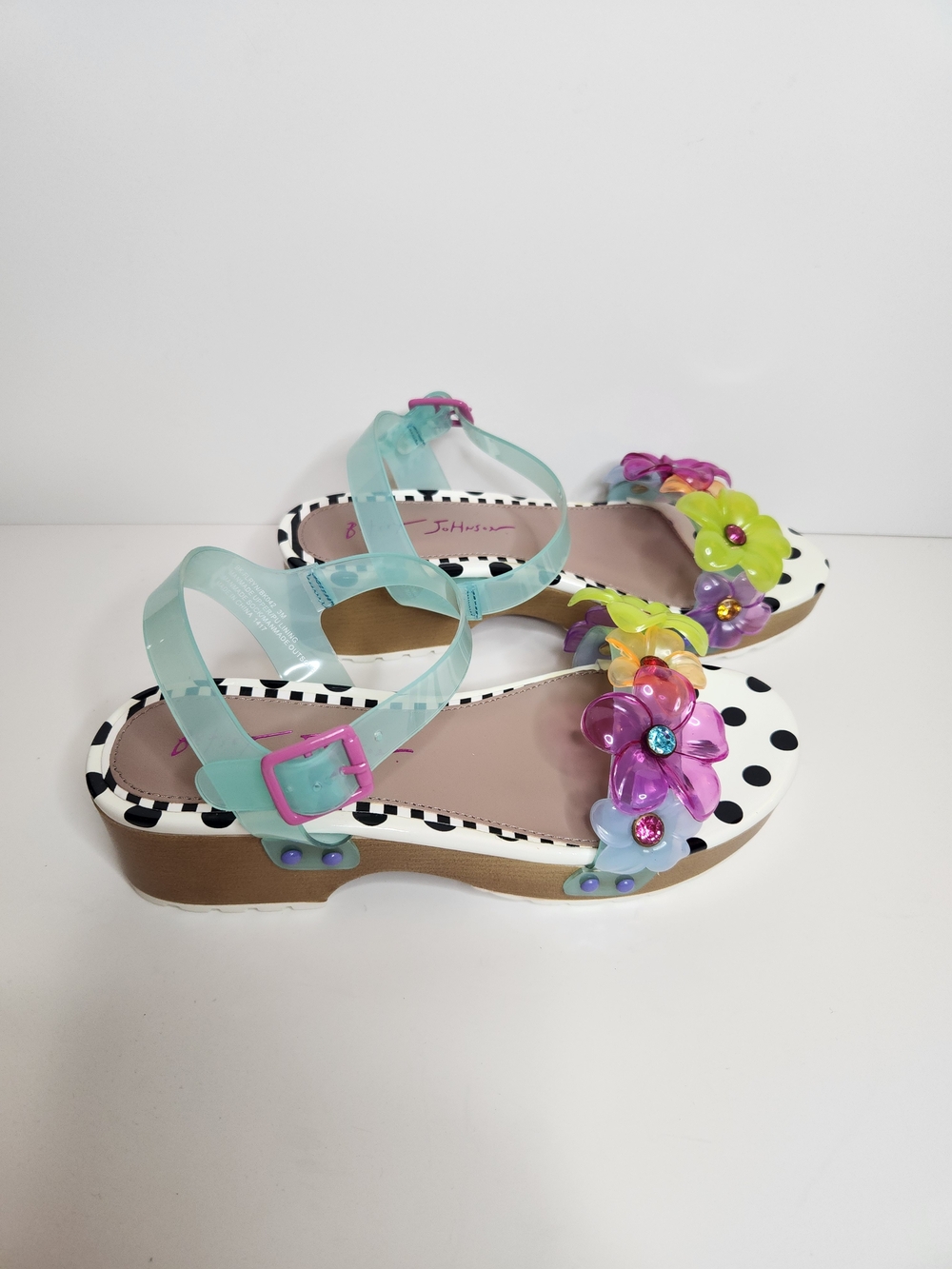 Betsey Johnson Girls Floral Polka Dot Sandals